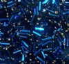 50g #3 Silver Lined Dark Aqua Bugle Beads
