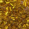 50g #3 Silver Lined Golden Yellow Bugle Beads