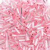 50g #3 Silver Lined Light Pink Bugle Beads