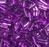 50g #3 Silver Lined Violet Mauve Bugle Beads