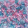 19 gram Vial of #3 Silver Lined Unicorn Mix Bugle Beads