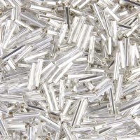 50 Grams of #5 Silverlined Crystal Bugle Beads