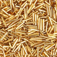 50 Grams of #5 Silverlined Gold Bugle Beads