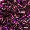 50 grams of #3 Silver Lined Pink Purple AB Mix Twisted Bugle Beads