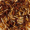 50 Grams of #3 Silver Lined Topaz Mix Twisted Bugle Beads