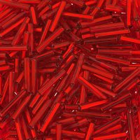 50 Grams of #5 Silverlined Light Red Bugle Beads