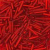 50 Grams of #5 Silverlined Light Red Bugle Beads