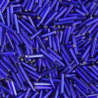 50 Grams of #5 Silverlined Royal Blue Bugle Beads