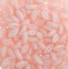50, 8x3mm Apricot Silk 3 Hole Czech Glass Cali Beads