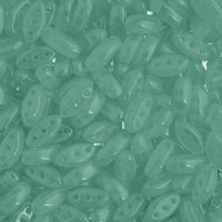 50, 8x3mm Green Opal 3 Hole Czech Glass Cali Beads