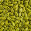 50, 8x3mm Opaque Olive 3 Hole Czech Glass Cali Beads