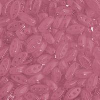 50, 8x3mm Pink Opal 3 Hole Czech Glass Cali Beads