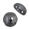 22, 8mm Opaque Black Lustre Glass Candy Beads
