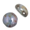 22, 8mm Opaque Grey Lazura Lustre Glass Candy Beads