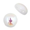 22, 8mm White Alabaster AB Glass Candy Beads