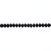 44, 4x6mm Black Candy Oval Glass Beads