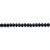 44, 4x6mm Black Candy Oval Glass Beads