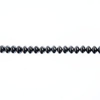 44, 4x6mm Hematite Candy Oval Glass Beads