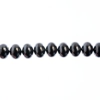 28, 6x8mm Hematite Candy Oval Glass Beads