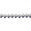 28, 6x8mm Metallic Silver Candy Oval Glass Beads