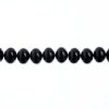 28, 6x8mm Black Candy Oval Glass Beads