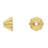 20 8x5mm Bright Gold Corrugated Bead Caps