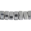 15, 9x17mm Labrador Silver Full Coat Two Hole Glass Carrier Beads