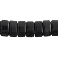 15, 9x17mm Opaque Black Two Hole Glass Carrier Beads