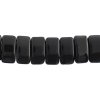 15, 9x17mm Opaque Black Two Hole Glass Carrier Beads
