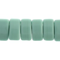 15, 9x17mm Opaque Turquoise Green Two Hole Glass Carrier Beads