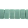 15, 9x17mm Opaque Turquoise Green Two Hole Glass Carrier Beads