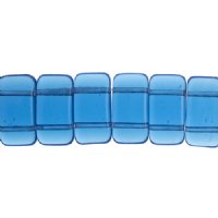 15, 9x17mm Transparent Aqua Two Hole Glass Carrier Beads