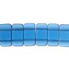 15, 9x17mm Transparent Aqua Two Hole Glass Carrier Beads