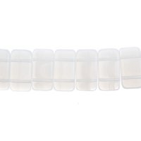 15, 9x17mm White Opal Two Hole Glass Carrier Beads