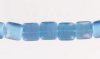 20 9x10mm Light Aqua Fiber Optic Puffed Squares