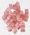 30 6mm Pink Fiber Optic Cat Eye Cube Beads