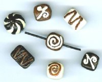 1 10 to 13mm Ceramic Chocolate Truffle Bead