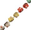 8, 15mm Handpainted Ceramic Cat Face Beads
