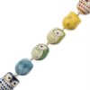 7, 17x14mm Handpainted Ceramic Owl Beads