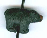 1 9x14mm Ceramic Black Bear Bead