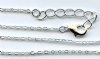 1 18 inch 1.5mm Silver Plated Cable Chain Necklace with Extdender
