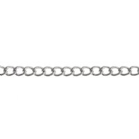 5 Meter Spool 3x2mm Curb Link Rhodium Chain