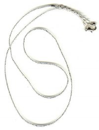 1 18 inch .9mm Silver Plated Serpentine Chain with Extension