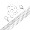 36 Inch 3mm Silver Plated Curb Chain and Finding Set