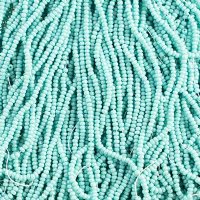10 Grams 13/0 Charlotte Seed Beads - Opaque Light Turquoise Green AB