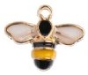 1, 15x12mm Sweet & Petite Enamelled Bumble Bee Pendant / Charm