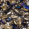 25, 4x11mm California Blue Czech Glass Chilli Beads