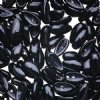 25, 4x11mm Opaque Black Czech Glass Chilli Beads