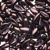 25, 4x11mm Opaque Black Bronze Lustre Czech Glass Chilli Beads