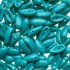 25, 4x11mm Opaque Turquoise Czech Glass Chilli Beads